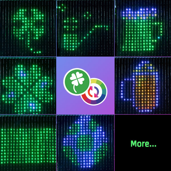 Smart Curtain Lights – 400 LEDs Color-Changing Dynamic DIY Light String with Music Sync Style 2