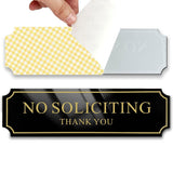 2Pcs No Soliciting Sign for House, Home, and Office No Solicitation Sign Golden