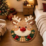 Soft Christmas Velvet Floor Mat with Non Slip Dot Backing Style 3