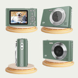 48MP Digital Camera for Beginners 1080P HD Video 16X Zoom Selfie Camera with 32GB TF Card Green