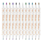 12 Colors DIY Nail Art Pens Set Dual Head Acrylic Nail Polish Paint Markers