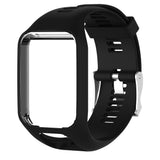 Replacement Silicone Sport Watch Strap for TomTom Smart Watches Adjustable - Black