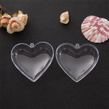 10 Pcs Clear Heart-Shaped Christmas Plastic Baubles DIY Xmas Tree Fillable Decor Ornaments
