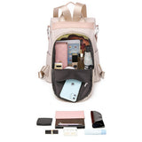 Anti Theft Women Backpack with Water Repellent for Travel Khaki