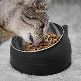 400ml Stainless Steel Tilted Pet Bowl – Non-Slip Raised Feeder for Cats & Dogs Black