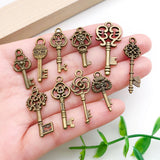 100 PCS Vintage Charms Mixed Antique Style Bronze Brass for Pendant DIY Jewelry Making