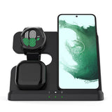 3-in-1 Wireless Charging Dock Fast Charging Station for Samsung Black