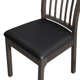 4Pcs Chair Seat Cushion Covers Water Resistant PU Leather Chair Pad Slipcover for Kitchen Dining Chair Black