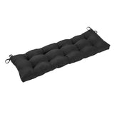 Outdoor Bench Cushion Long Seat Pad with Ties for Indoor Outdoor Furniture Black