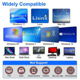 7-in-1 External CD DVD Drive USB3.0 Type-C Writer Burner Player for Laptop Windows