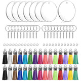 120 PCS Clear Acrylic Blank Keychain Pendant DIY Craft Set