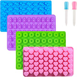 4 PCS Silicone Mini Gummy Chocolate Gummy DIY Molds with 2pcs Dropper