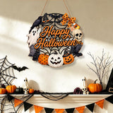 2 PCS Engineered Wood Halloween Ghost Pumpkin Hanging Door Signs Style 1