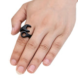 Stainless Steel Industrial Punk Ring Wrench Shape for Men and Women Black