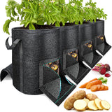 4Pcs 15 Gallon Potato Grow Bags with Unique Harvest Window & Visible Window