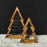 2Pcs Wooden Christmas Tree Decor with Lights Christmas Holiday Decorations