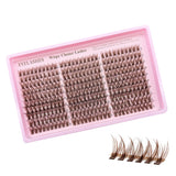 300 PCS Brown Lash Clusters Natural For Soft with Multiple Lengths