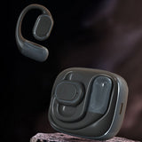 Bluetooth Open Ear Earbuds Wireless Headphones with Earhooks Air Conduction Headset with Mic for Running Workout Black