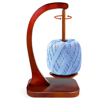 Wooden Yarn Holder for Knitting with Magnetic Spinner Style 1