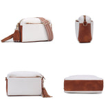 Crossbody Purse for Women Zipper Cell Phone Handbag with Adjustable Guitar Strap White