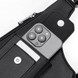 Outdoor Double Shoulder Armpit Bag with Multiple Storage Pockets Black