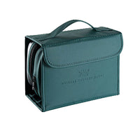 PU Leather Multifunctional Toiletry Bag Hanging Travel Organizer Makeup Cosmetic Case Green