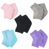 5 Pairs Toeless Gel Heel Socks – Foot Skin Care Protectors for Dry Cracked Feet