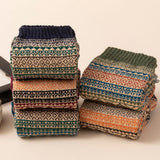 5 Pairs of Vintage Winter Socks Unisex Crew Socks Style 1