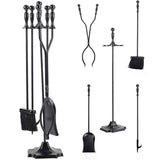 5 PCS Iron Fireplace Set Utility Tool Set For Indoor And Outdoor Use