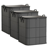 3 PCS 180L Foldable Clothes Storage Bags with Handles 50x50x70cm