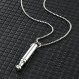 2Pcs Mindfulness Breathing Necklace Stainless Steel Breathe Pendant Meditation Tool Silver
