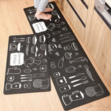 2-Piece Leather Kitchen Floor Mat Set