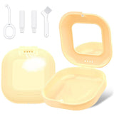 Retainer Case with Mirror and Removal Tool for Mouth Guard Storage Yellow