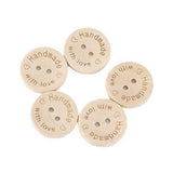 100pcs Engineered Wooden Button Craft Sewing DIY Handmade With Love Wooden Buttons