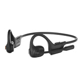 Open-Ear Air Conduction Headphones Wireless with Noise Canceling Mic for Sports Office Black
