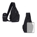 Travel Crossbody Chest Bag for Men and Women Adjustable Sling Backpack Black