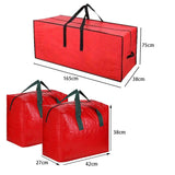 3pc Large Christmas Tree Storage Bags – PE Water-Resistant with Reinforced Handles & Zipper Red
