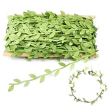Polyester Artificial Willow Leaf Vine Garland Green for DIY Decor