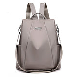 3-in-1 Womens Water-Resistant Backpack Anti-theft Rucksack Travel Shoulder Bag Khaki