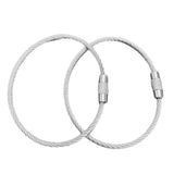 30 PCS Stainless Steel Wire Rope Keychain Key Ring Cable For Outdoor Hiking Sports