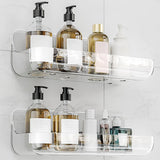 2Pcs No-Drill Acrylic Shower Caddy Wall Mount Storage Organizer Shelf