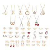 Christmas Advent Calendar Jewelry Set Earrings Rings Necklaces Keychains Pink