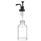 2 PCS 500ml Square Glass Syrup Soap Dispenser Bottles with Funnel Black