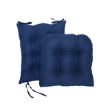 2Pcs Set Non-Slip Rocking Chair Cushion Set with Seat and Back Cushion Navy Blue