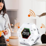 Visual Flip Timer Adjustable Sound Alert Countdown Machine for Office Study Work White