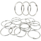 100 PCS Nickel Plated Metal Hinged Binder O Rings for Keys and Scrapbooks