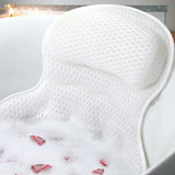 Bath Pillow with Suction Cups for Tub Neck and Back Support White