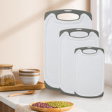 3Pcs Set Plastic Cutting Boards for Kitchen Non-slip Chopping Boards White