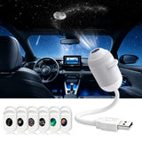 2-in-1 Galaxy Projector Night Light Touch Control USB Star Projector Lamp with 6 Replacement Films for Car Bedroom