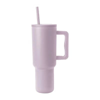 40oz Insulated Tumbler Stainless Steel Drink Cup with Handle and Straw Lid Purple